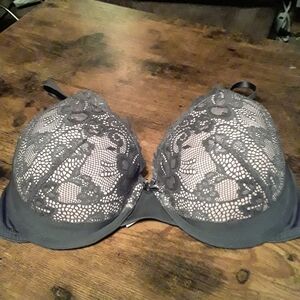 NWOT 36B Inspirations Grey & Creamy tan Padded underwire Gorgeous Push Up Bra